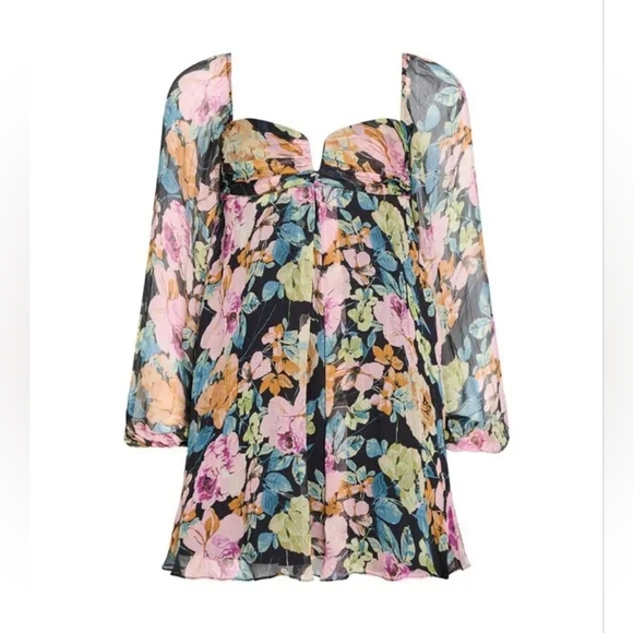 NWT Amanda Uprichard X Revolve Carrie Dress in Lisboa print | Sz Medium - Picture 5 of 16